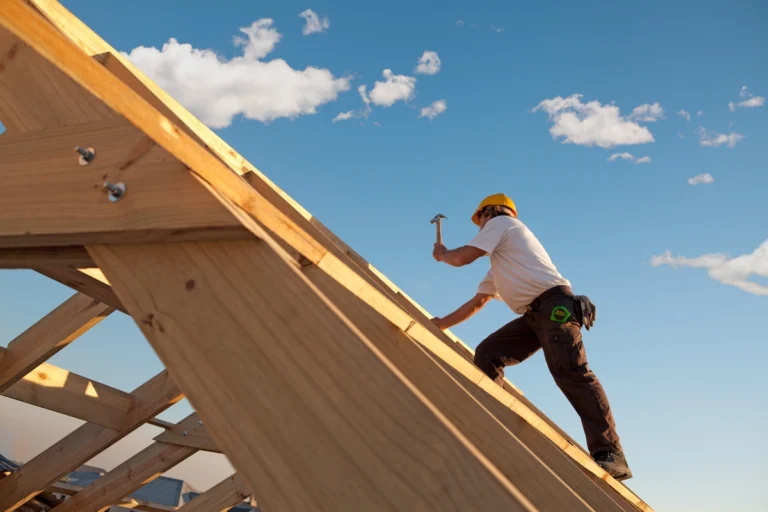 roofer building the roof structure