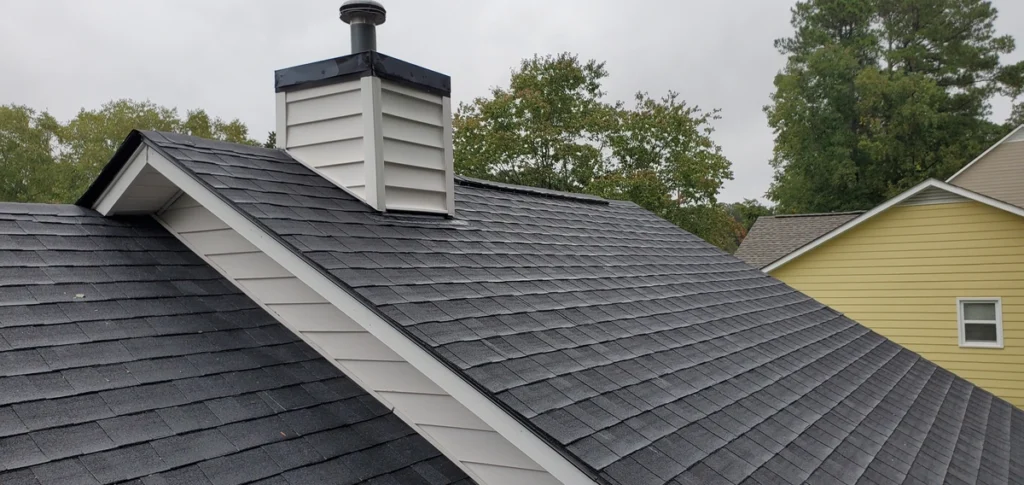 black asphalt shingles roof