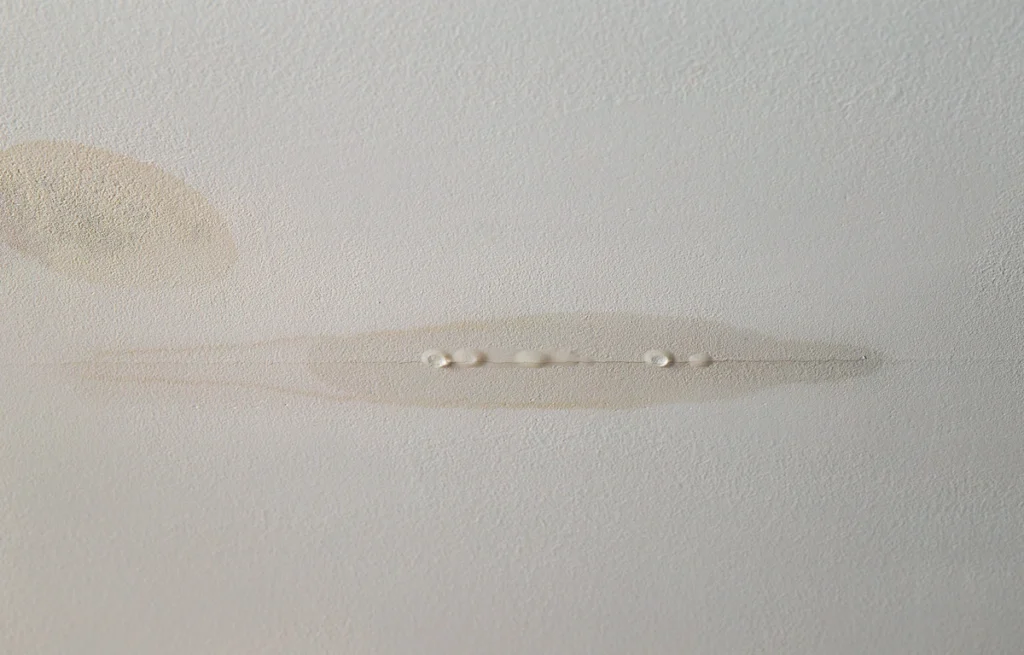 up close ceiling leak