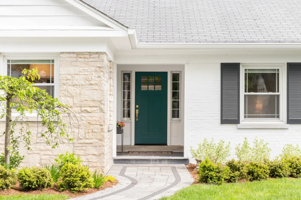 green front door