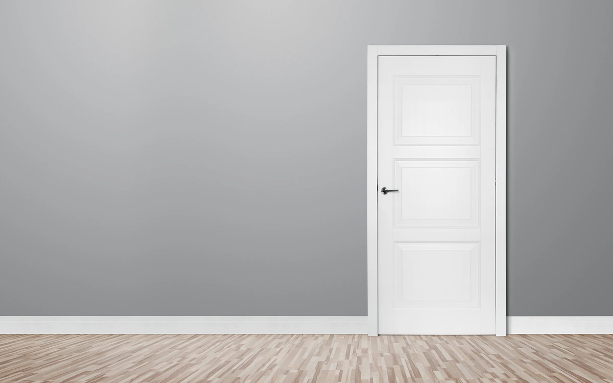 door on a gray wall