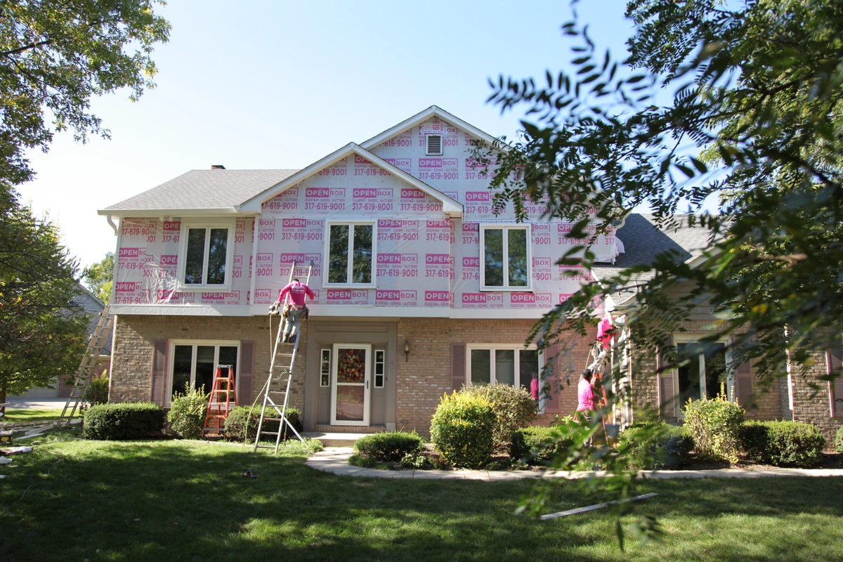 front view of open box roofing 1